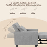 Convertible Sleeper Chair, Aiho 3-in-1 Convertible Sofa Bed Recliner Chair with Pull Out Couch - Light Gray