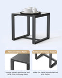 Aiho outdoor rocking chairs set of 3 with PE Wicker, All-Weather outdoor patio furniture set with a Tempered Glass Table and Soft cushions, For Outdoor Garden, Backyard, Poolside, Balcony, Patio and Porch-Blue