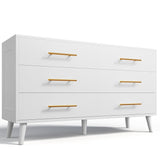 6 Drawer Dresser, Wide Chest of Drawers Nightstand Storage Tower Storage Wooden Dresser for Living Room, Bedroom, Hallway - White
