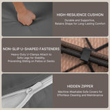 Aiho Outdoor Patio Furniture Set with All Weather Wicker, 6 Pieces Outdoor Sectional Sofa with Soft Cushions and Coffee Table, For Garden, Backyard, Poolside, Living Room, Patio, Porch and Balcony - Gray