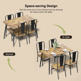 30" Dining Table Set for 4 with 4 Chairs for Home - Retro