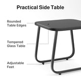 Aiho 3 Piece Outdoor Rocking Bistro Set, Textilene Fabric Small Patio Furniture Set, Front Porch Rocker Chairs Conversation Set with Table for Lawn, Garden, Balcony, Poolside -Brown