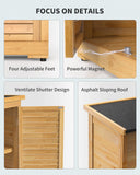 Double Lockable Storage Cabinet with 3 Removable Shelves - Natural