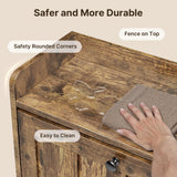 Aiho Shoe Storage Cabinet with 4 Flip Drawers, Narrow Shoe Cabinet with OPen Storage, Entryway Shoe Storage for Foyer, Hallway, Porch, Living Room, Balcony, Bedroom - Retro