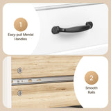 Aiho 6-Drawer Chest of Drawers for Bedroom, Wooden Bedroom Drawer Dresser with 6 Storage Drawers for Bedroom, Living Room, Hallway, Office - White