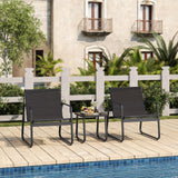 3 piece Patio Furniture Set with Coffee Table for Patio, Garden and Bistro - Black