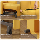 Convertible Sleeper Chair, Aiho 3-in-1 Convertible Sofa Bed Recliner Chair with Pull Out Couch - Yellow