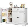Aiho 43.3" L Buffet Cabinet with Storage, Coffee Bar Cabinet with Drawer & Doors & Shelves for Kichen, Bathroom, Livingroom, White
