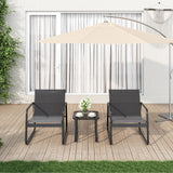 Aiho 3 Pieces Outdoor Patio Furniture Set with Textilene Material, Outdoor Chairs Set of 3 with Tempered Glass Table, Perfect for Garden, Lawn, Patio, Pool, Backyard, Balcony, Porch-Black