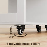 Aiho  41.7" W kitchen island with storage with  Solid Wood Adjustable Shelf, rolling kitchen island with Spice Rack, Towel Rack and Removable Tray, For Kitchen, Coffee Bars, Dining Room, Living Room - White