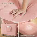 Convertible Sleeper Chair, Aiho 3-in-1 Convertible Sofa Bed Recliner Chair with Pull Out Couch - Pink