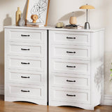 Aiho White 4 Drawer Dresser for Bedroom, Wooden Storage Organizer Cabinet for Living Room, Bedroom - White
