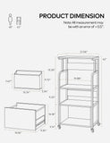 3 Tier Home Office Storage Stand with Drawer - Retro