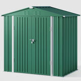 6' x 4' Metal Outdoor Storage Shed with Double Lockable Doors - Green
