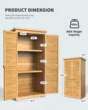 Double Lockable Storage Cabinet with 3 Removable Shelves - Natural