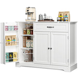 Aiho 43.3" L Buffet Cabinet with Storage, Coffee Bar Cabinet with Drawer & Doors & Shelves for Kichen, Bathroom, Livingroom, White