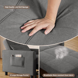 Aiho 3-in-1 Couch with Pull out Bed, Adjustable Backrest Sleeper Sofa Bed with Side Pockets for Living Room, Bedroom, Guest Room, Dark Gray