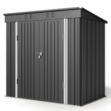 6' x 4' Outdoor Storage Shed with Double Lockable Doors - Gray