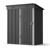 5'x 3'Outdoor Storage Shed with Lockable Door for Backyard Patio Lawn - Dark Gray