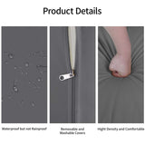 Aiho All-Weather 5 Pieces Outdoor Sectional Sofa with PE Rattan, Outdoor Patio Furniture Set with Soft Cushions and Coffee Table, For Backyard, Porch, Balcony, Poolside, Garden, Patio-Gray