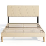 Bed Frame with Strong Steel Slats Support - Yellow