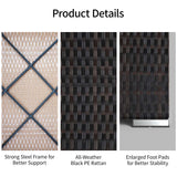 Patio Furniture Set, Aiho 5 Pieces Wicker Outdoor Sectional Sofa with Glass Coffee Table & Soft Cushions for Patio, Backyard, Beige