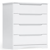 Asofer 32"H 4-Drawer Dresser with Modern Cutout Handles – Stylish Dresser for Bedroom, Living Room，Hallway，White
