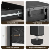 Aiho 39" Entryway Table with 2 Drawers, Modern Console Table with 3 Tier Storage Shelves, Perfect for Livingroom, Entruway, Small Spaces, Black