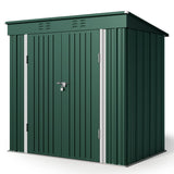 6' x 4' Outdoor Storage Shed with Double Lockable Doors - Green