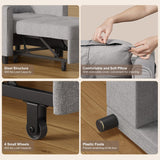 Convertible Sleeper Chair, Aiho 3-in-1 Convertible Sofa Bed Recliner Chair with Pull Out Couch - Light Gray