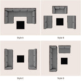 Aiho 7 Pieces Outdoor Sectional Sofa with Soft Cushions & Coffee Table, Pe Rattan Outdoor Patio Conversation Set, For Garden, Patio, Porch, Pool, Balcony, Backyard-Gray