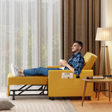 Convertible Sleeper Chair, Aiho 3-in-1 Convertible Sofa Bed Recliner Chair with Pull Out Couch - Yellow