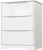 Dresser for Bedroom, Asofer 5 Drawer Dresser with Cutout Handle, Sturdy Wood Storage Cabinet, Gray