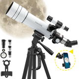 Telescope for Adults and Kids, 70mm Aperture 400mm High Powered Astronomical Telescope (20X-333X), Portable Tripod, Phone Adapter, Gift for Adults Kids and Beginners, Wireless Remote,Fokoos