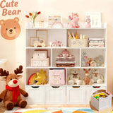 Toy Storage Organizer, Lofka Kids Bookcase with 4 Drawers & 8 Shelves for Nursery, Kids' Bedroom & Home, White