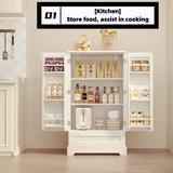 The Kitchen Pantry Storage Cabinet with Drawer and Adjustable Shelf - White