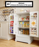 The Kitchen Pantry Storage Cabinet with Drawer and Adjustable Shelf - White