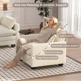 Asofer 4-Seat Modular Sectional Sofa Set , Modern Corduroy Cloud Couch for Living Room, Large Sofa with Deep Seats & Washable Cover, Beige