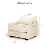 Asofer 4-Seat Modular Sectional Sofa Set , Modern Corduroy Cloud Couch for Living Room, Large Sofa with Deep Seats & Washable Cover, Beige