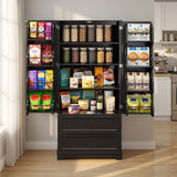 Pantry Cabinet, Asofer 71" Pantry Storage Cabinet with 2 Doors , 11 Shelves & 2 Drawers for Kitchen Dining Room, Black