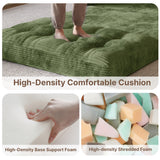 Convertible Loveseat Sofa Bed, Asofer Foldable Floor Sofa Couch , Boneless Couch Folding Recliner Sleeper Chair,No Assembly Required,Green