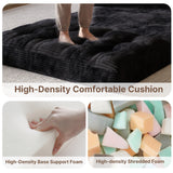 Convertible Loveseat Sofa Bed, Asofer Foldable Floor Sofa Couch , Boneless Couch Folding Recliner Sleeper Chair,No Assembly Required,Black