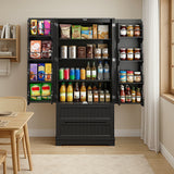 Pantry Cabinet, Asofer 71" Pantry Storage Cabinet with 2 Doors , 11 Shelves & 2 Drawers for Kitchen Dining Room, Black