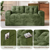 Convertible Loveseat Sofa Bed, Asofer Foldable Floor Sofa Couch , Boneless Couch Folding Recliner Sleeper Chair,No Assembly Required,Green