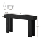 Console Table, Asofer 63" Sofa Tables Table for Living Room and Entryway, Black
