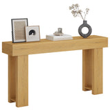 Asofer 63" Console Table, Narrow Entryway Table Wooden Top for Living Room, Foyer, Nutural