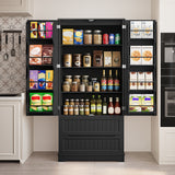 Pantry Cabinet, Asofer 71" Pantry Storage Cabinet with 2 Doors , 11 Shelves & 2 Drawers for Kitchen Dining Room, Black