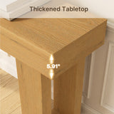 Asofer 63" Console Table, Narrow Entryway Table Wooden Top for Living Room, Foyer, Nutural