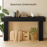 Console Table, Asofer 63" Sofa Tables Table for Living Room and Entryway, Black