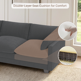 Asofer 4-Seat Modular Sectional Sofa Set , Modern Corduroy Cloud Couch for Living Room, Large Sofa with Deep Seats & Washable Cover, Dark Gray